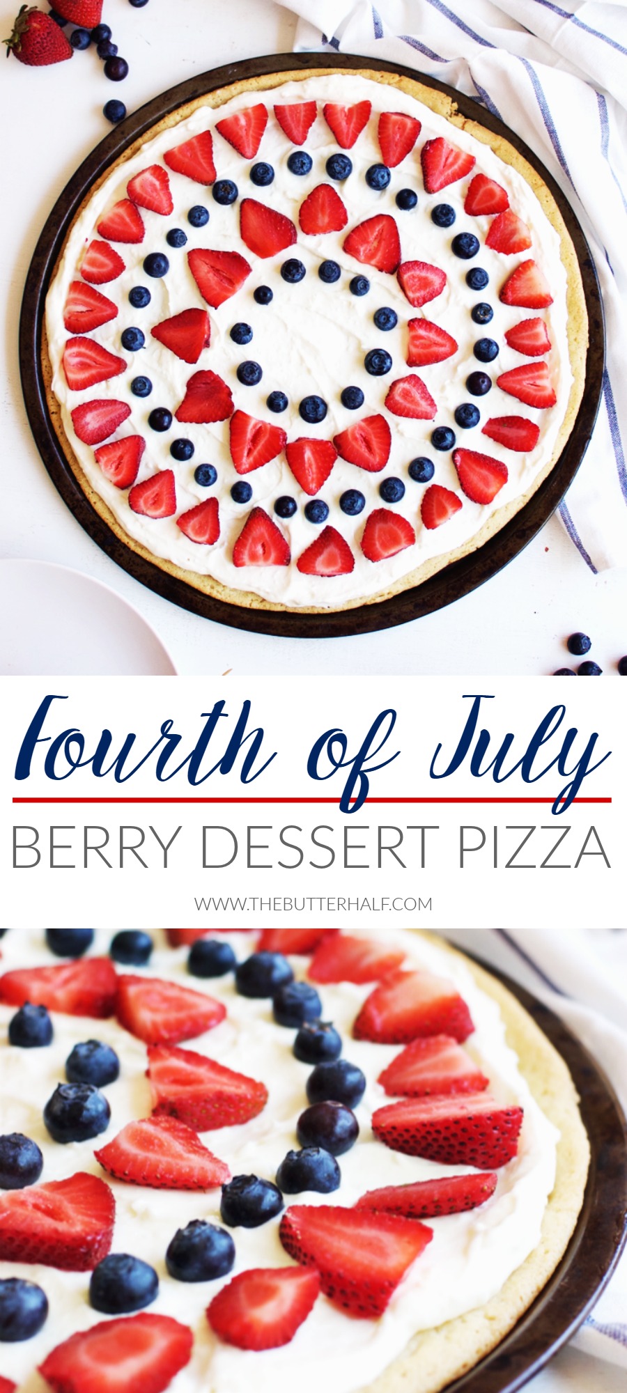 Fourth of July Berry Dessert Pizza
