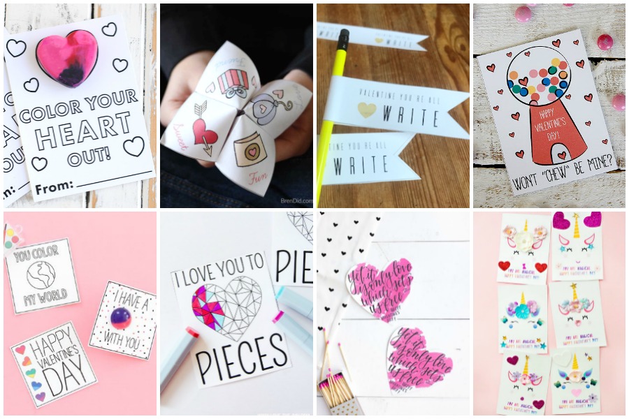 printable valentine day cards black and white