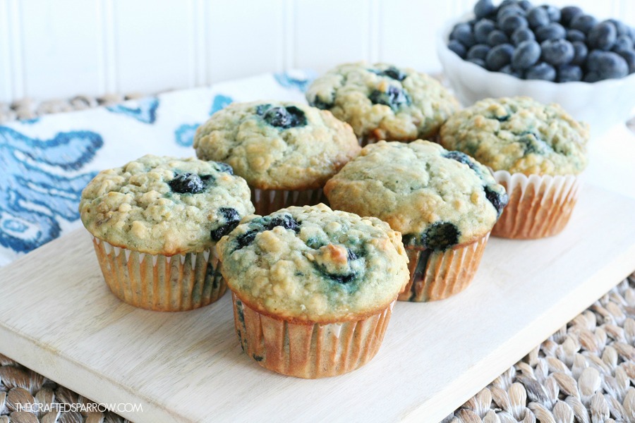 Banana Blueberry Oat Muffins