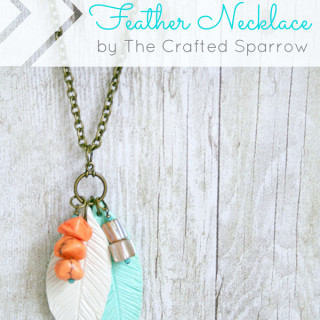 Polymer Clay Feather Necklace