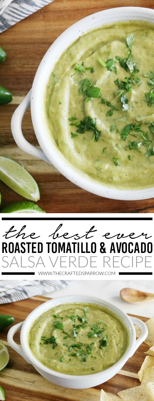 The Best Ever Roasted Tomatillo & Avocado Salsa Verde Recipe
