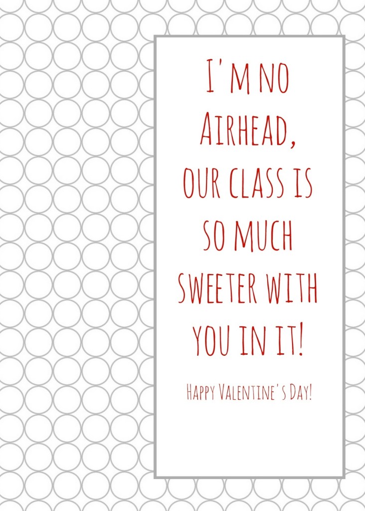 Airheads Printable Valentine's