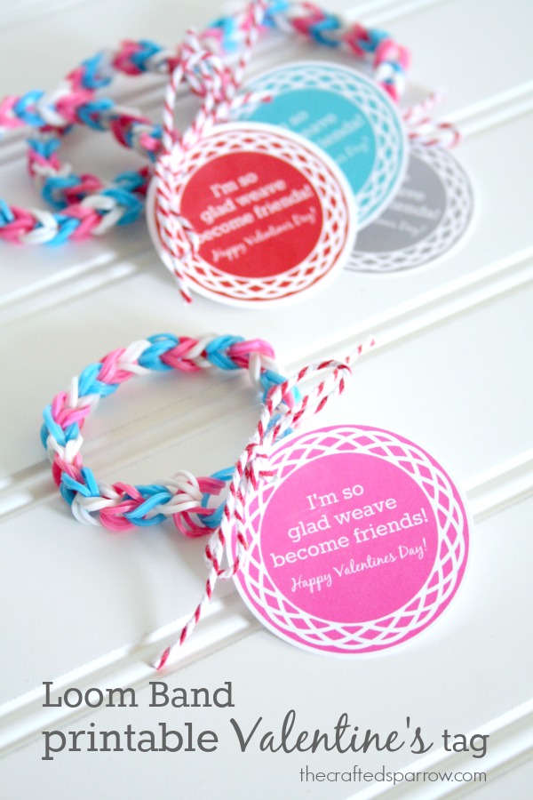 Loom Band Printable Valentine's Tag