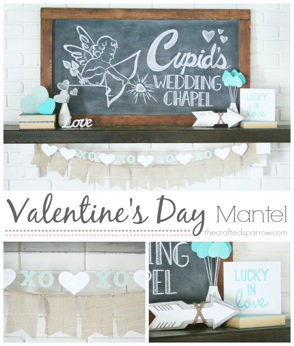 Valentine's Day Mantel by The Crafted Sparrows