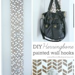 DIY Herringbone Painted Wall Hooks