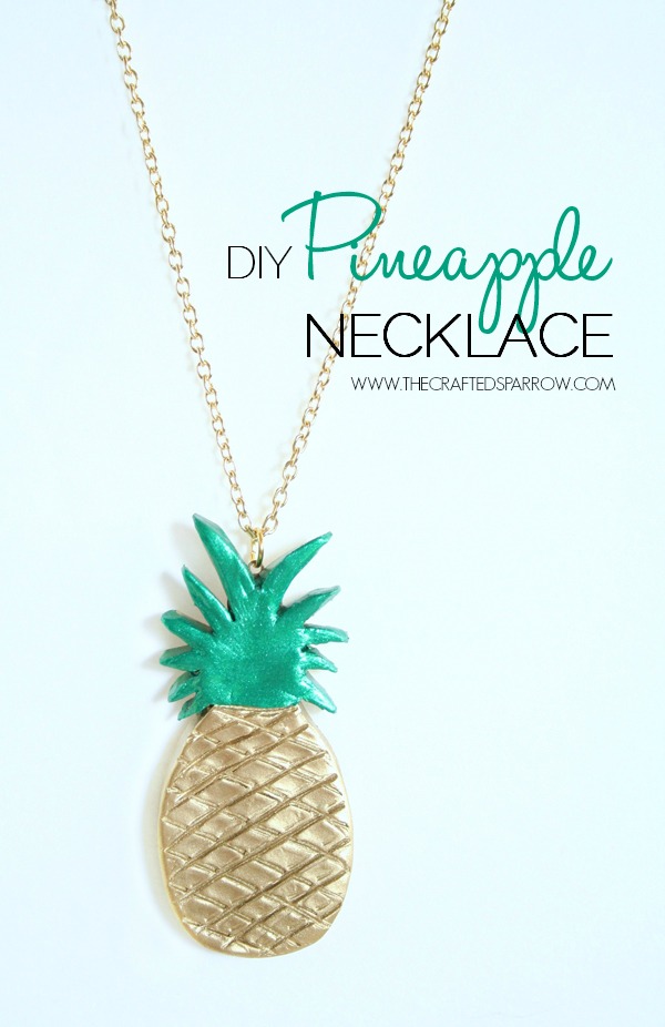 DIY Clay Pineapple Necklace