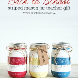 Back to School Striped Mason Jars