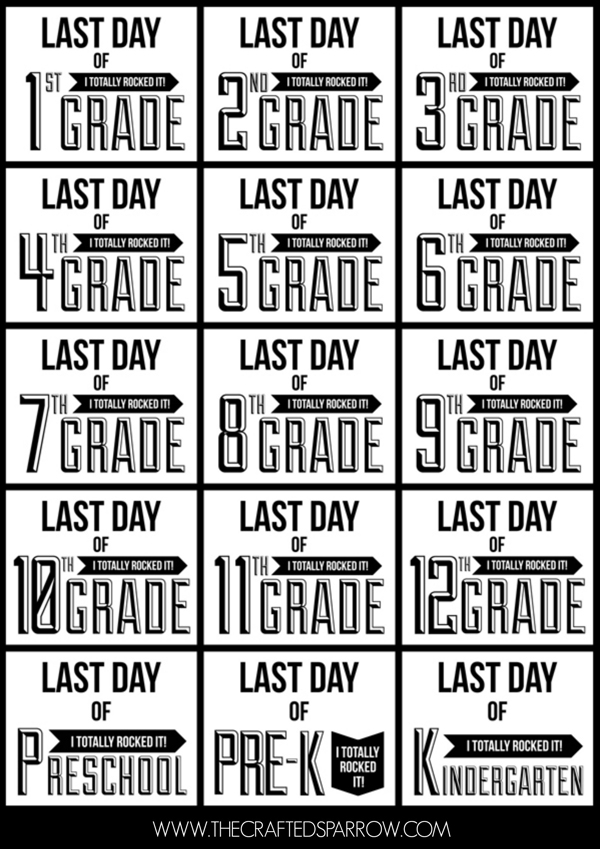 Printable Last Day Of School Signs