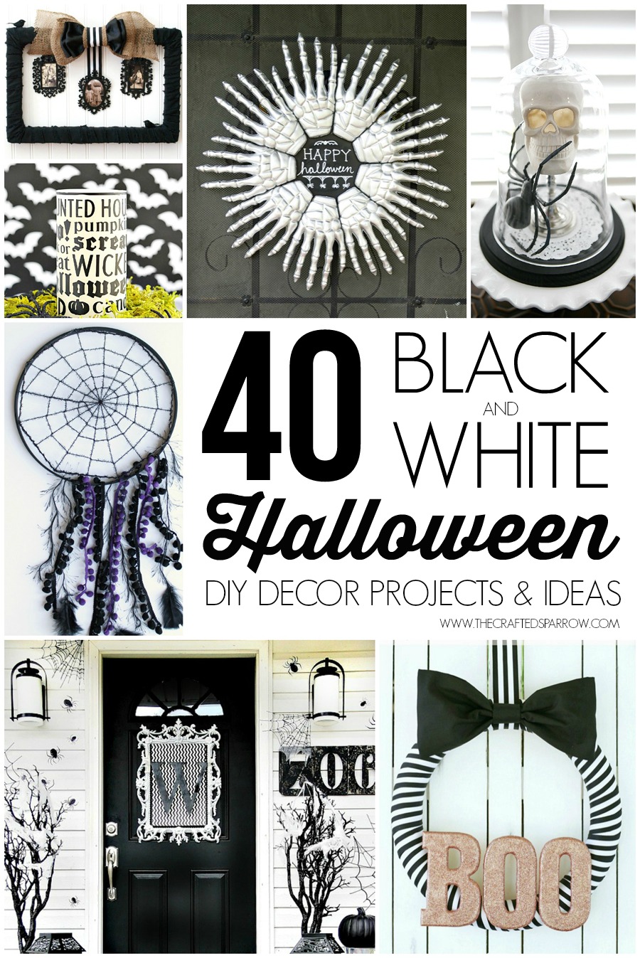 40 Black & White Halloween Decor Projects