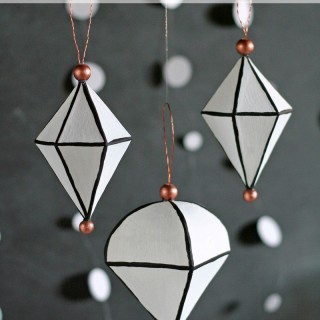 DIY Black & White Geometric Ornaments