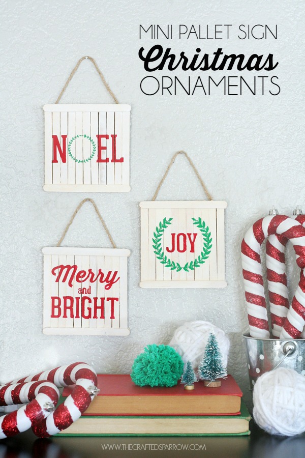 Mini Pallet Sign Ornaments