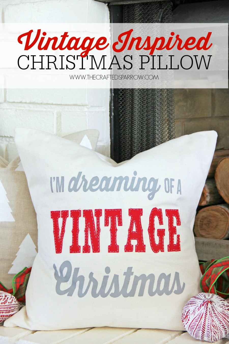 Vintage Inspired Christmas Pillow