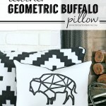 Leather Geometric Buffalo Pillow