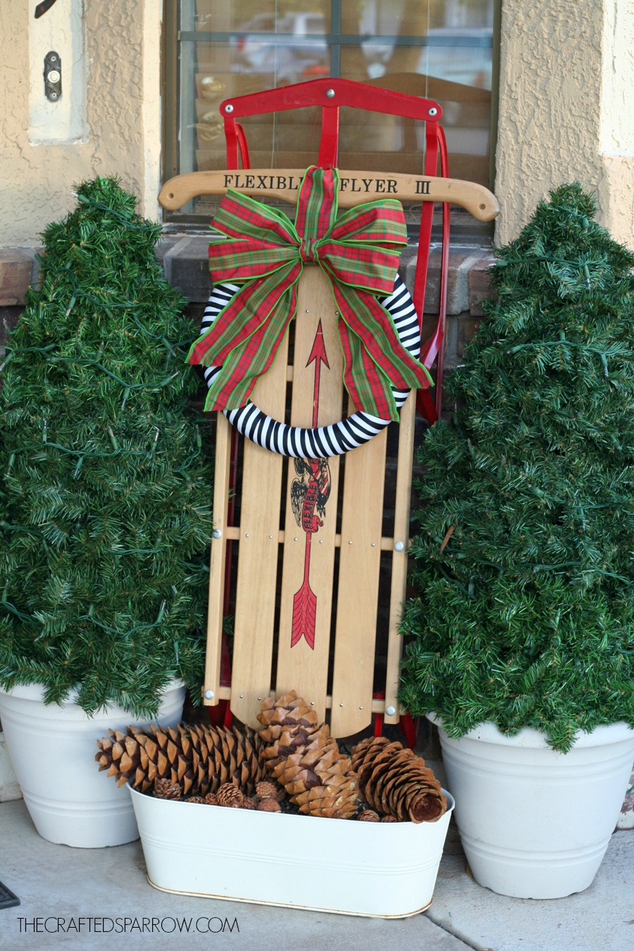 Vintage Plaid Ribbon Christmas Wreath