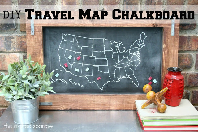 DIY Travel Map Chalkboard