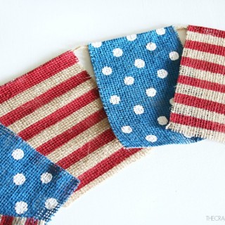 4th of July Painted Burlap Banner