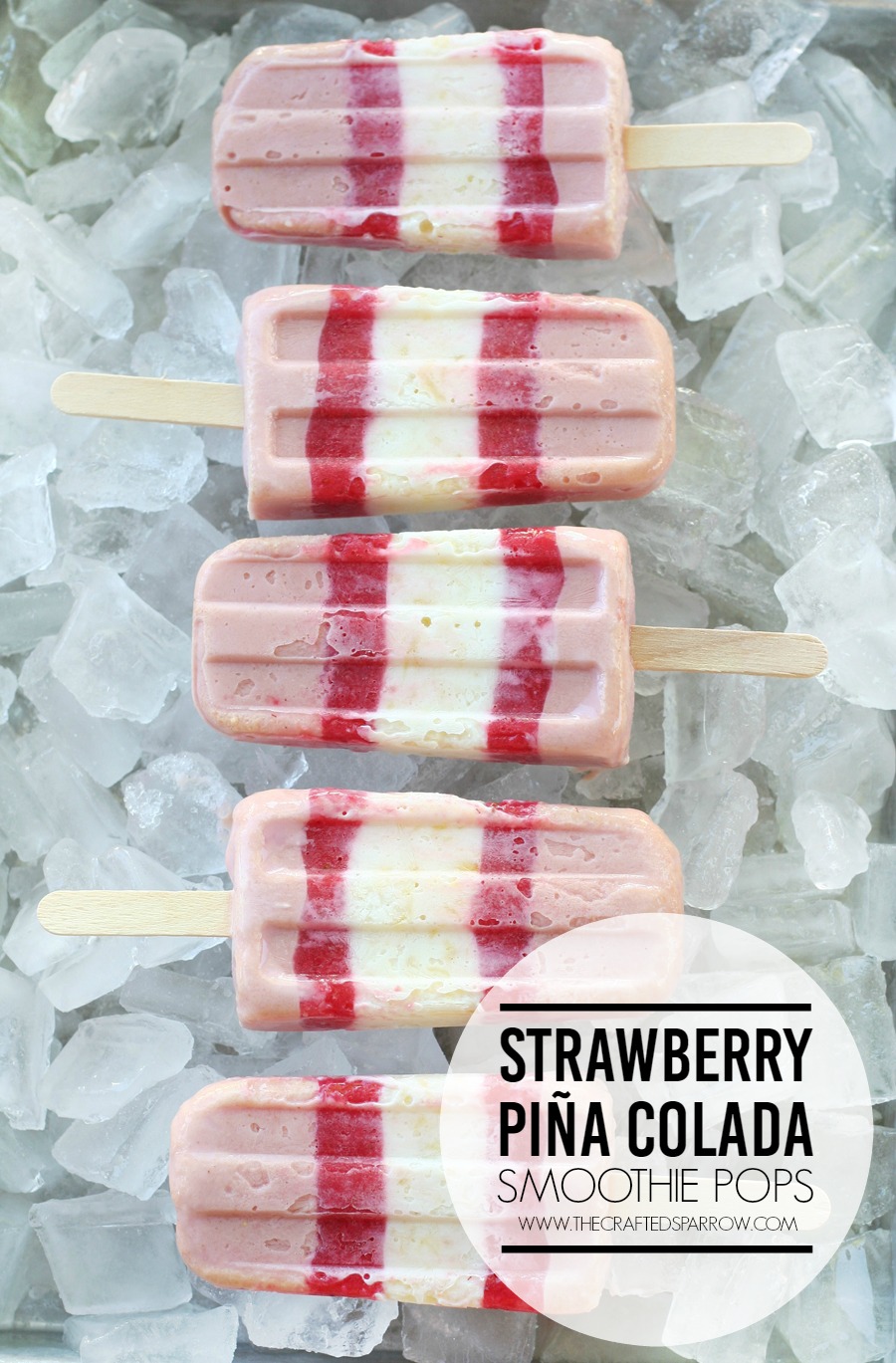 Strawberry Piña Colada Smoothie Pops