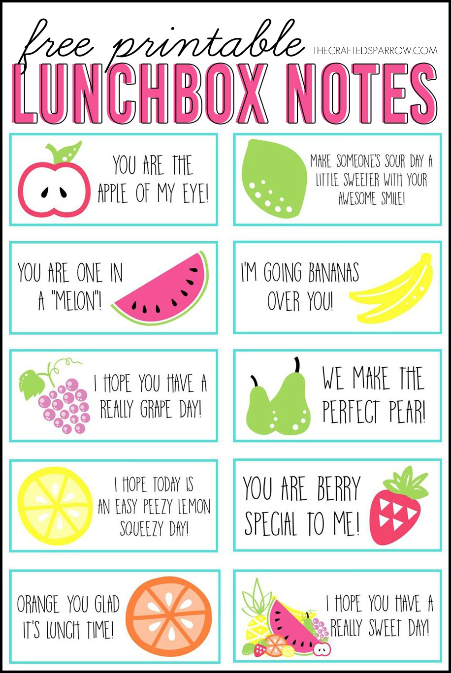 Free Printable Lunchbox Notes For Husband