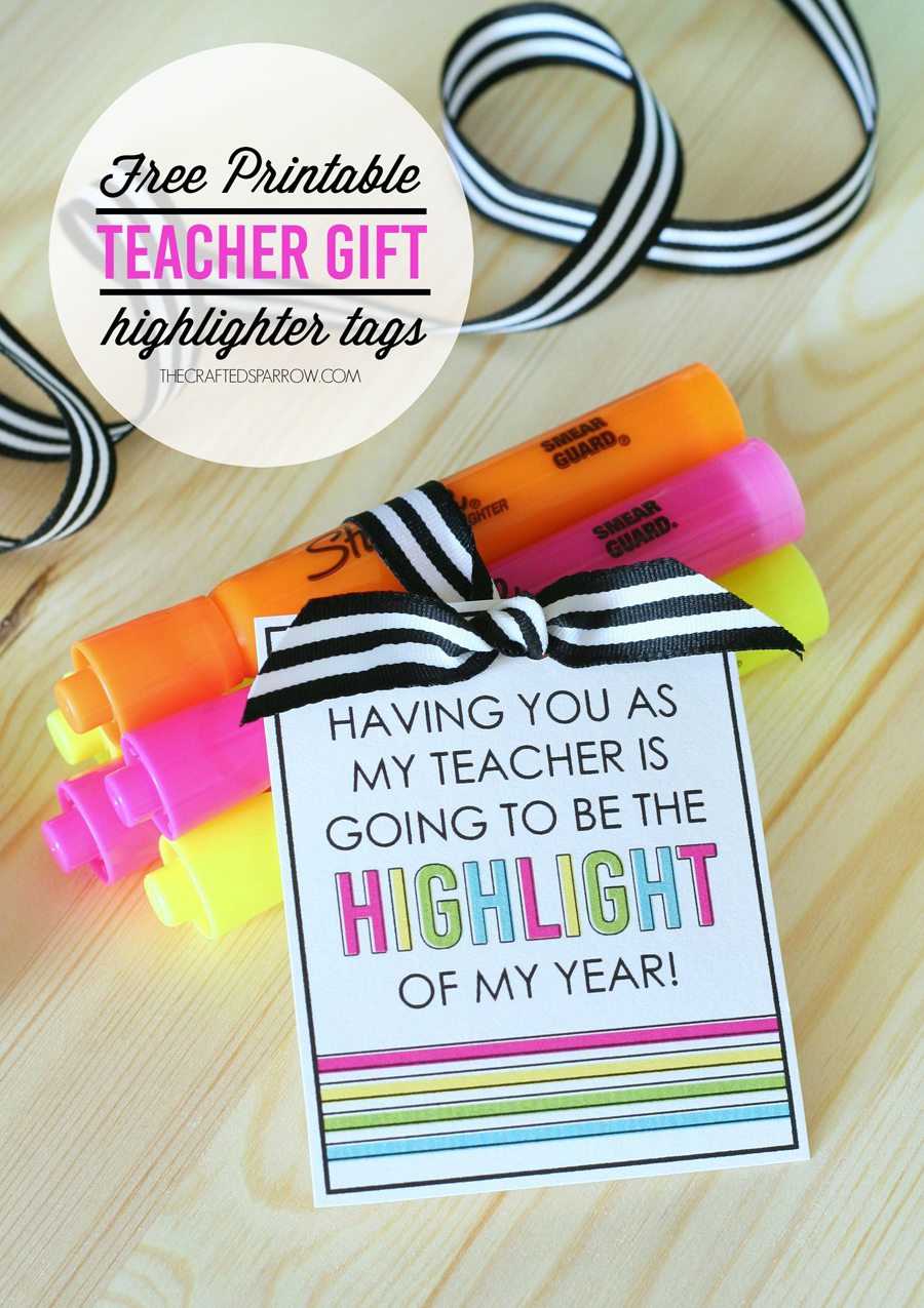 Highlighter Teacher Gift Tags