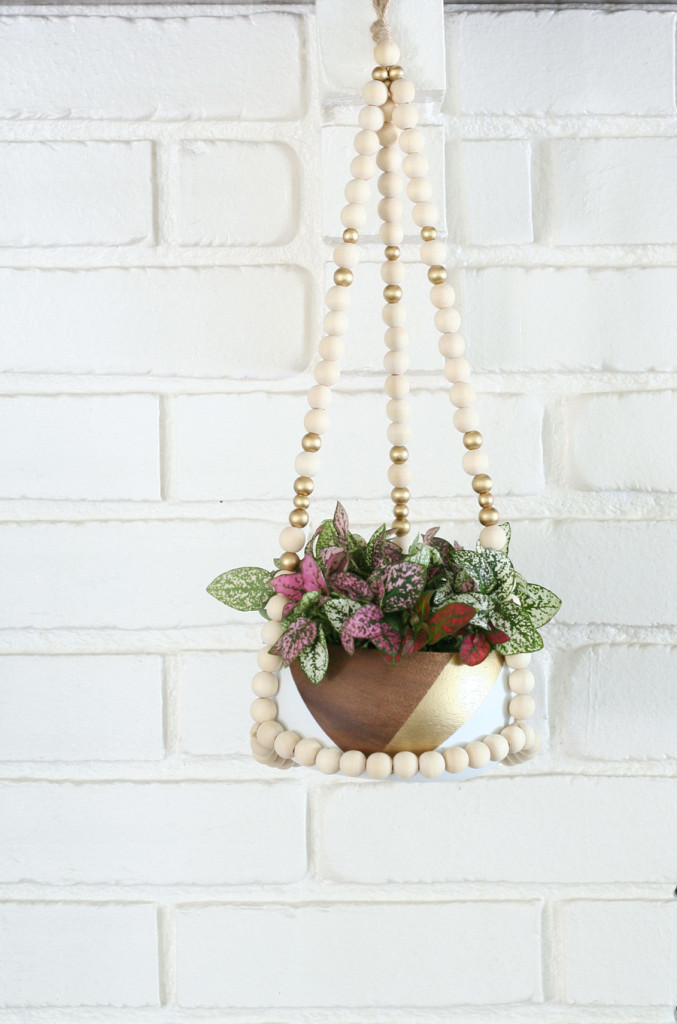 DIY Beaded Hanging Planter 12 The Crafted Sparrow