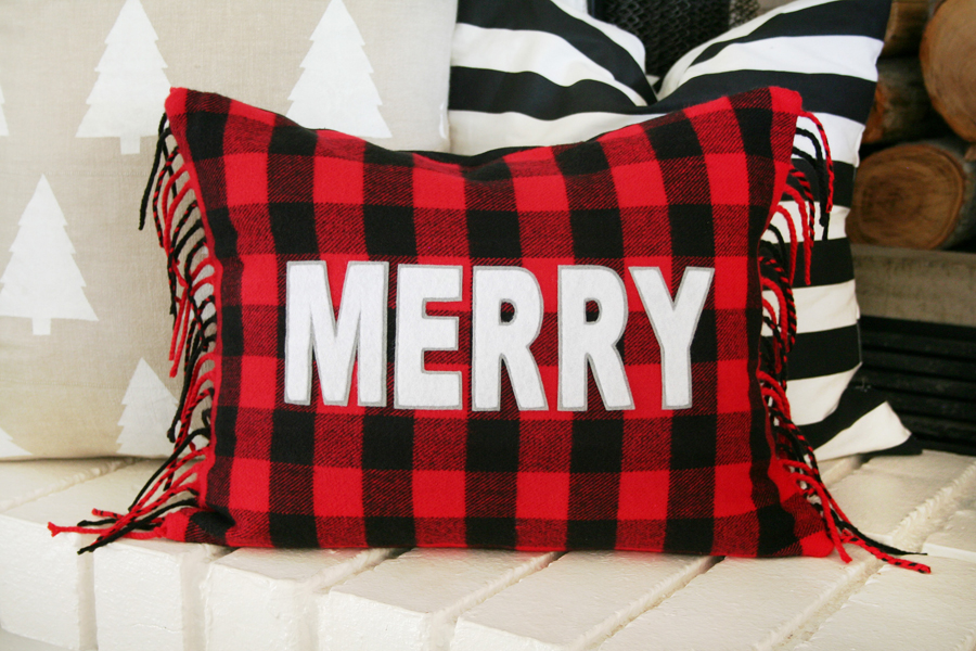 Valentines Day Pillow Covers, Red Buffalo Plaid Check Decor