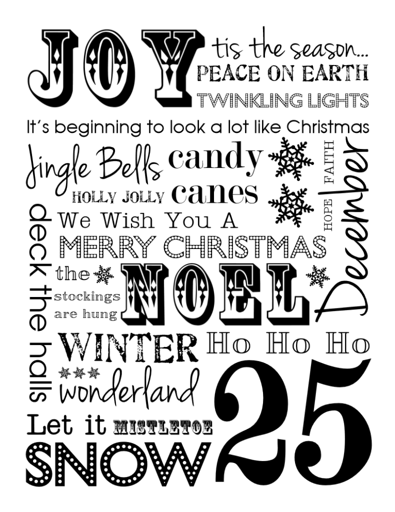 Free Christmas Subway Art Printables