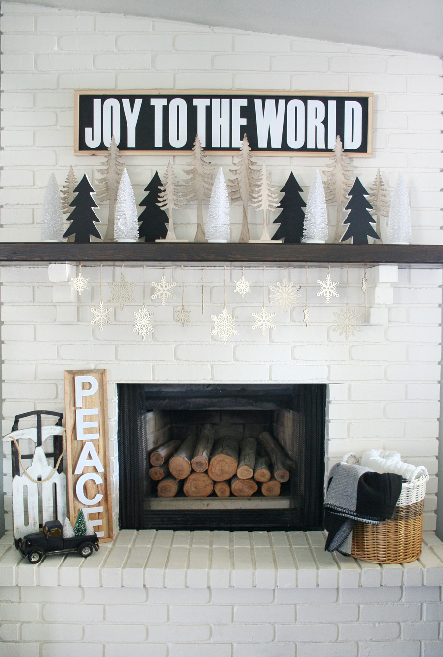 Black & White Christmas Mantel 7