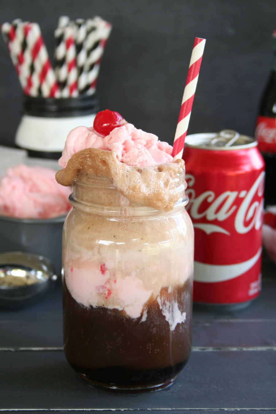 Everyone loves a float, this Cherry-Vanilla Coke Float is so good!