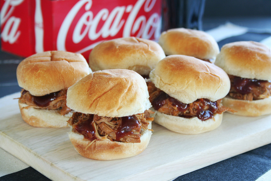 Crockpot Coca-Cola BBQ Chicken Sliders