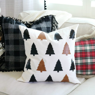 DIY Faux Leather Christmas Tree Pillow