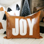 Faux Leather Christmas Pillow