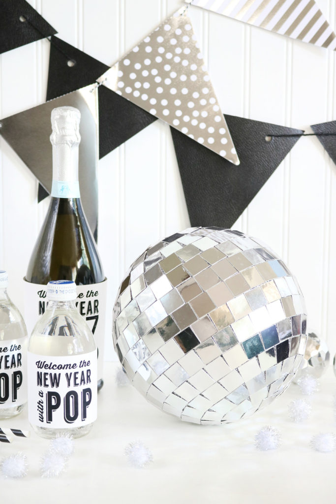DIY New Year's Eve Mirror Ball Decor