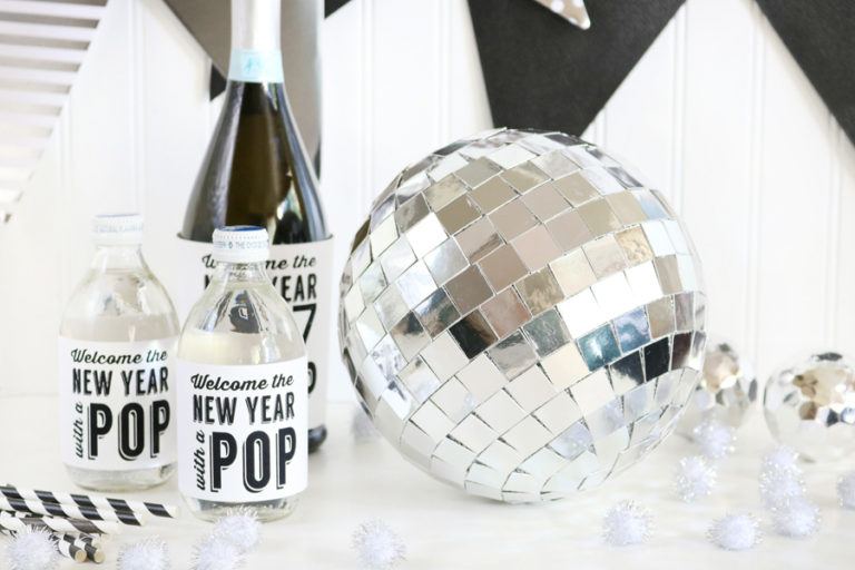 DIY New Year's Eve Mirror Ball Decor
