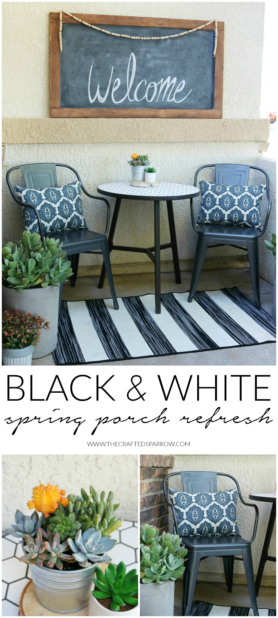 Black & White Spring Porch Refresh