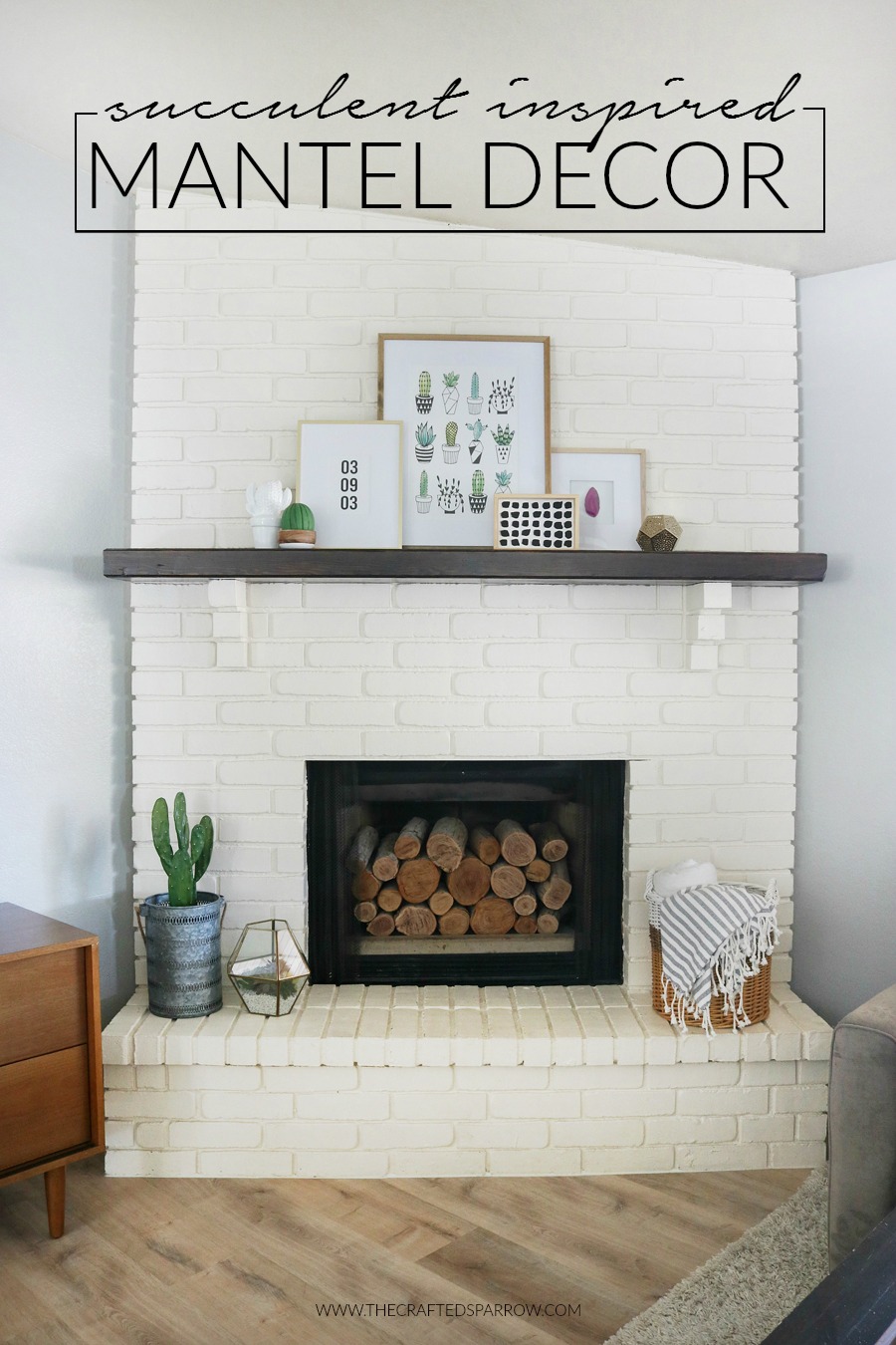 Succulent Inspired Mantel Decor 