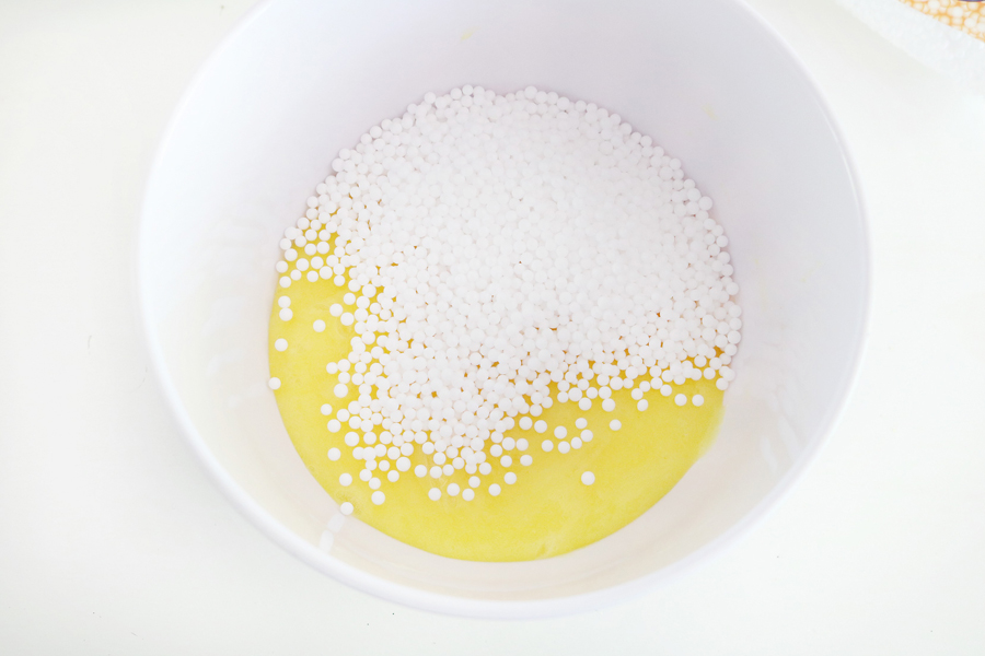 Add mini foam slime ballz for Lemonade Scented Floam Slime