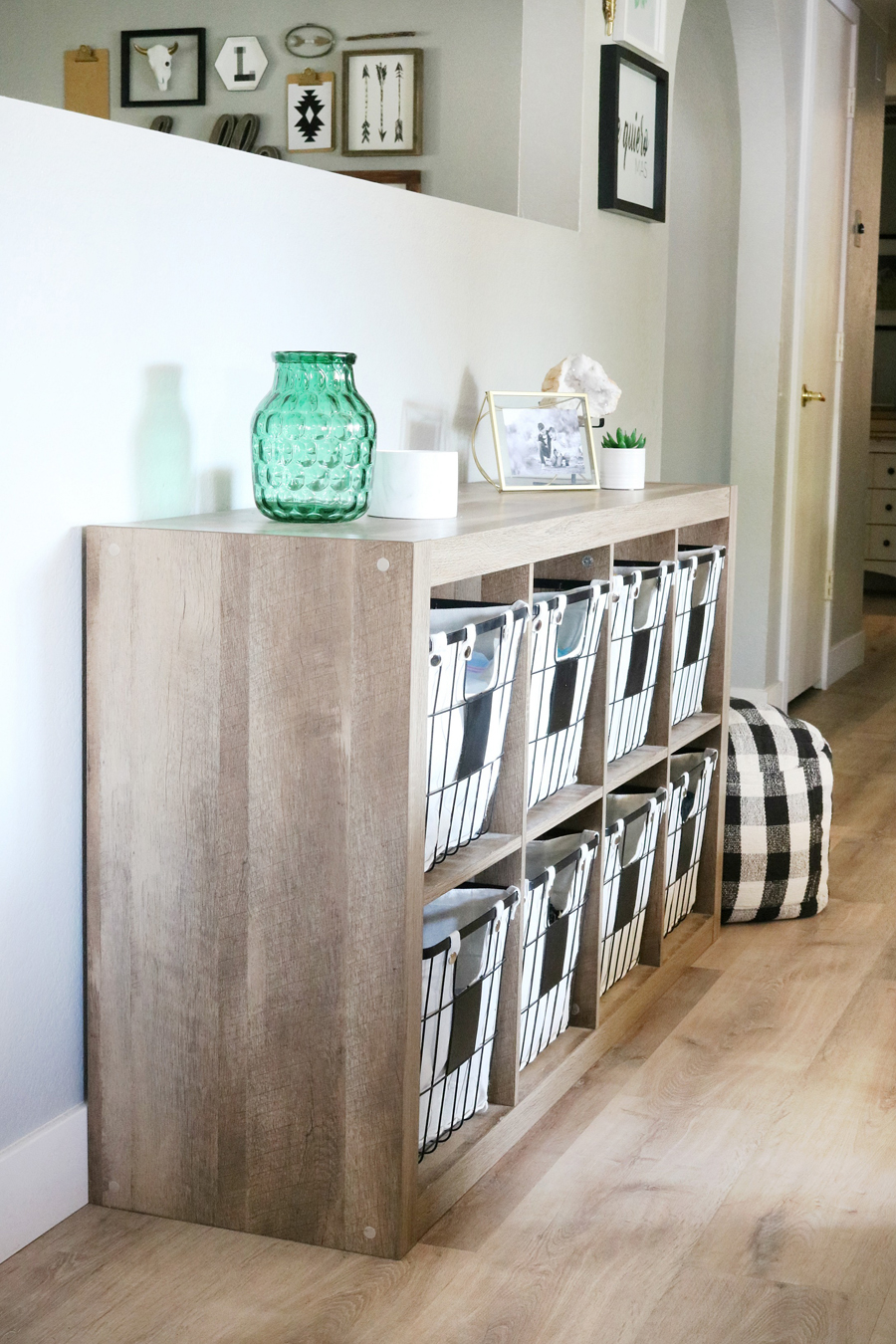 Family Room Refresh - BHGLiveBetter Cube Organizer with Metal Baskets