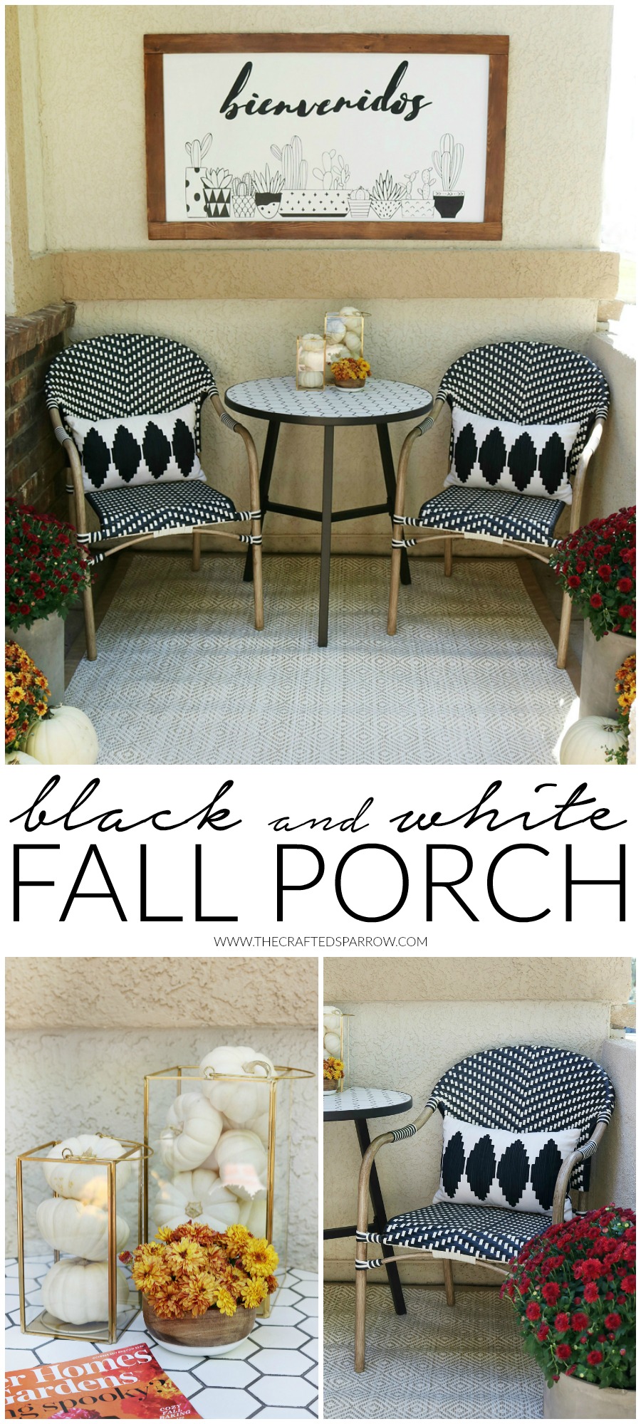 Black & White Fall Porch