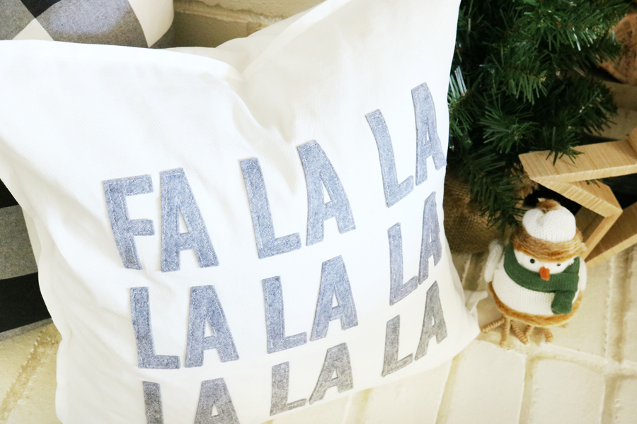 DIY Fa La La Christmas Pillow