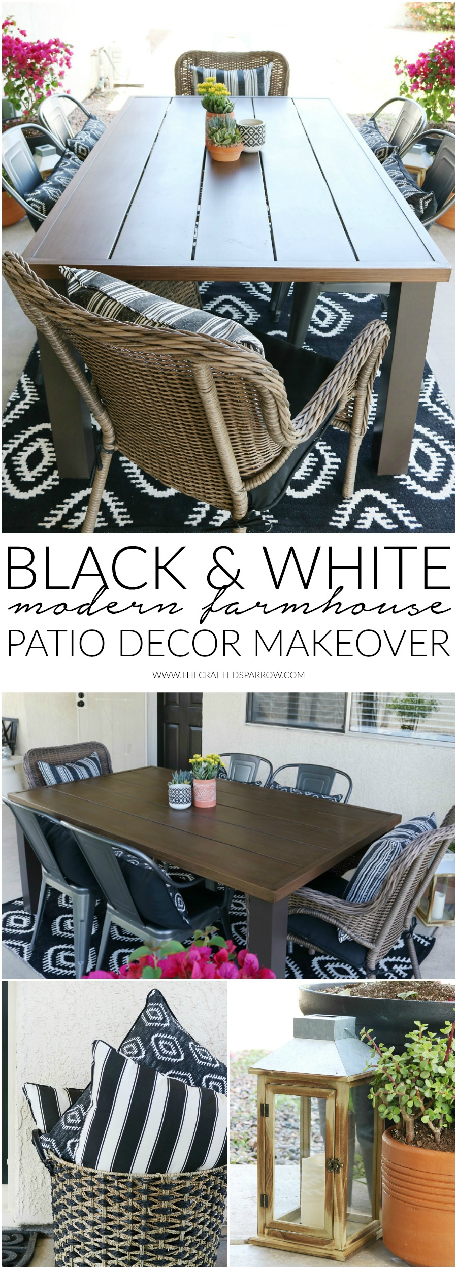 Black & White Modern Farmhouse Patio Decor