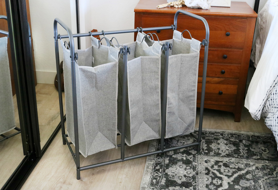 Better Homes & Gardens Gunmetal Grey Rolling 3 Bag Laundry Sorter