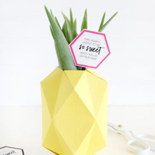 Pineapple Vase Back to School Teacher Gift Idea & Printable Tags with the New Cricut Scoring Wheel