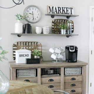 Modern Farmhouse Inspired Coffee Bar Station