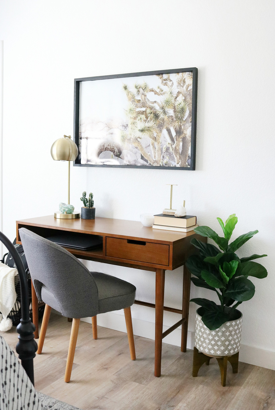 Mid Century Boho Inspired Workspace