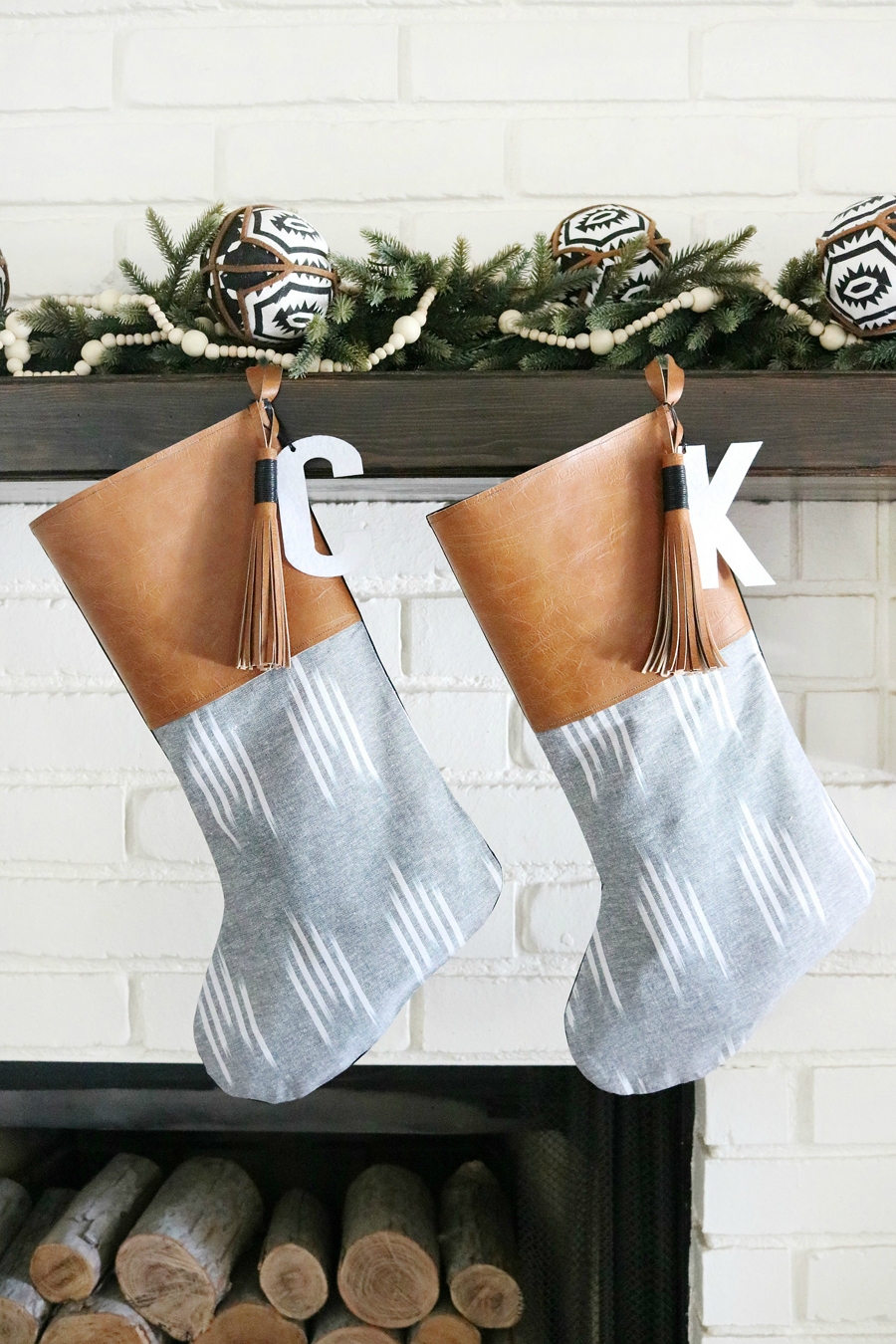 DIY Boho Inspired Leather Tassel Christmas Stockings