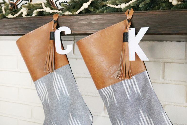 DIY Boho Inspired Leather Tassel Christmas Stockings
