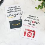 Amazon and Target Teacher Appreciation Printable Gift Card Holders