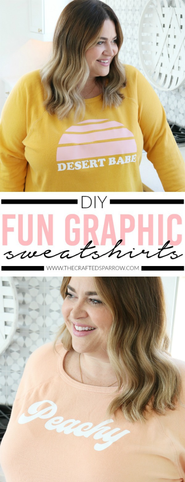 DIY Fun Graphic Sweatshirts with Iron-On Vinyl