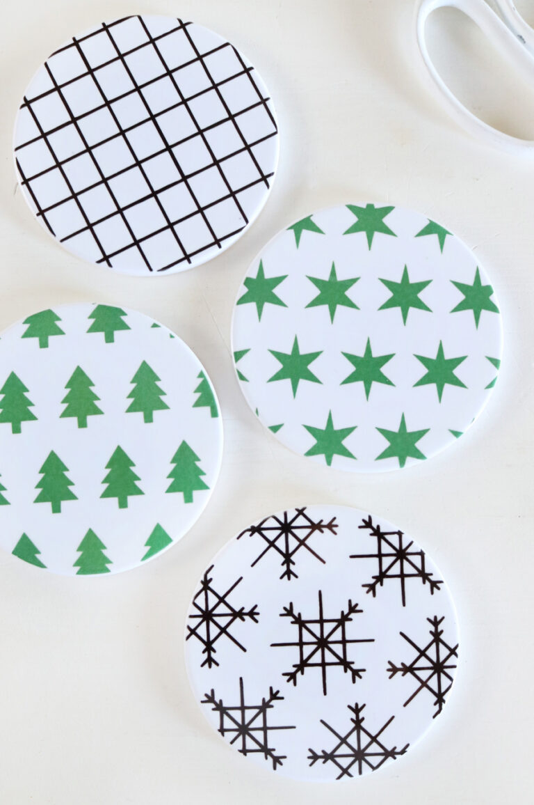 DIY Modern Christmas Coasters with Cricut Infusible Ink The Crafted