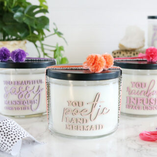 Leslie Knope Inspired Valentine’s Day Candle Gift Idea with Cricut